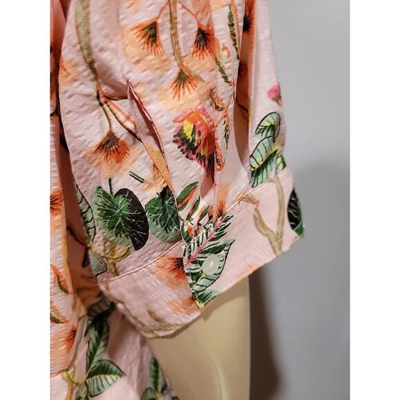 LOFT Sugar Peach Leafed Dobby Size 14 Women's Shirtdress NWT (SASH MISSING) #CC - Picture 10 of 12